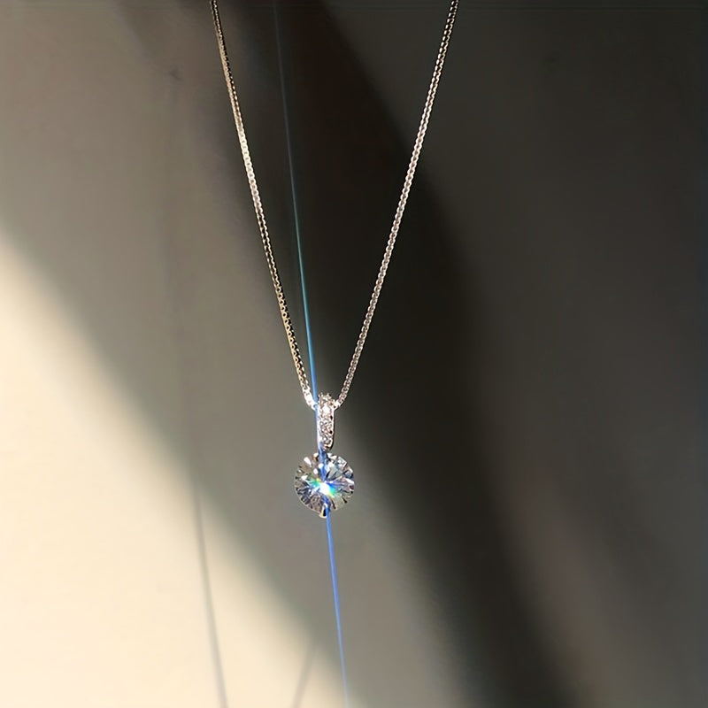 1Pc Shiny For Women Danburite Water Drop Pendant Clavicle Chain Necklace