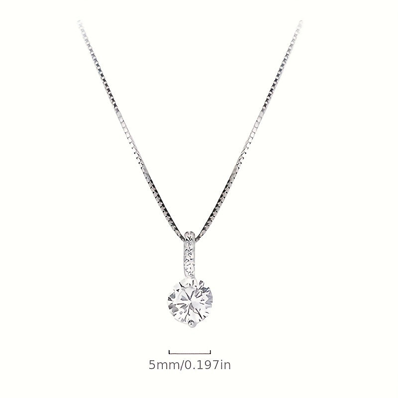 1Pc Shiny For Women Danburite Water Drop Pendant Clavicle Chain Necklace