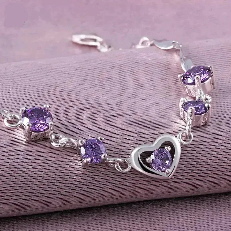 Heart-Shaped Crystal Danburite Bracelet Petite