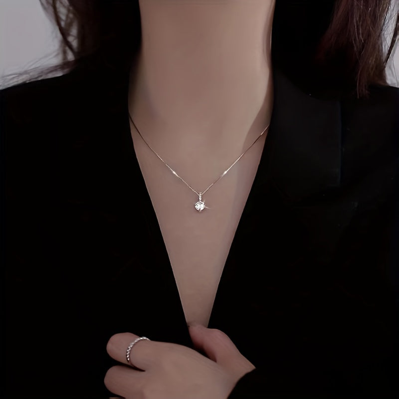 1Pc Shiny For Women Danburite Water Drop Pendant Clavicle Chain Necklace