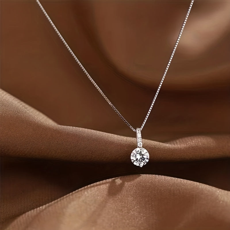 1Pc Shiny For Women Danburite Water Drop Pendant Clavicle Chain Necklace
