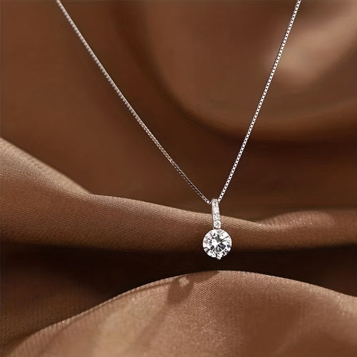 1Pc Shiny For Women Danburite Water Drop Pendant Clavicle Chain Necklace