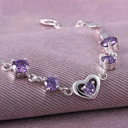 Heart-Shaped Crystal Danburite Bracelet Petite