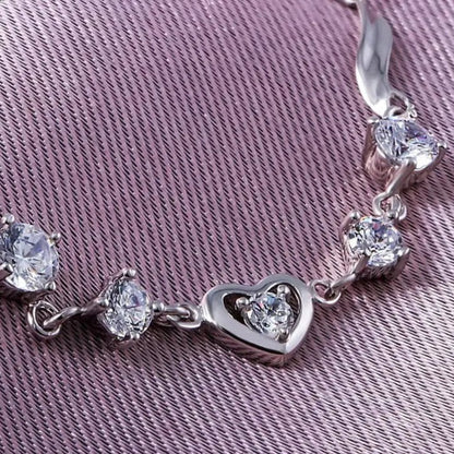 Heart-Shaped Crystal Danburite Bracelet Petite