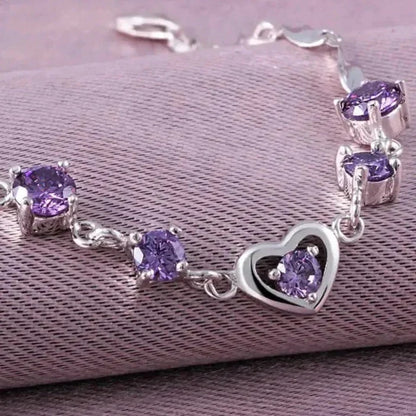 Heart-Shaped Crystal Danburite Bracelet Petite